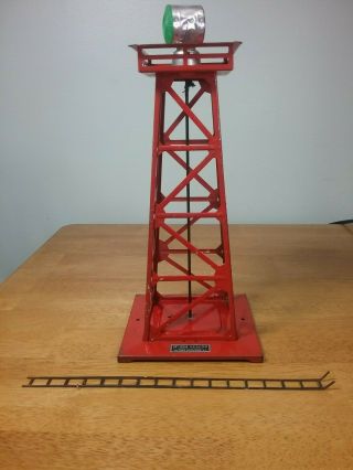 Lionel O - Scale Post War Red Rotary Beacon Tower 494 Antique