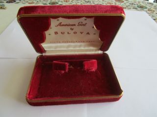 Antique American Girl By Bulova Wristwatch Red Velvet Case Only