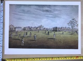 Antique Vintage Cricket Match Print: Lords Cricket Ground C1830: Reprint