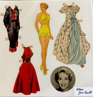 Vintage Cut Set Of Actress Jane Powell Paper Dolls Circa 1940 - 50’s
