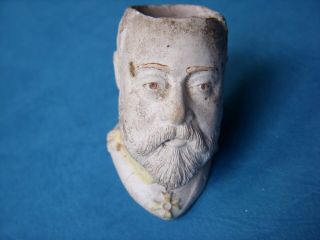ANTIQUE CLAY TOBACCO PIPE,  KING EDWARD VII IMAGE. 2