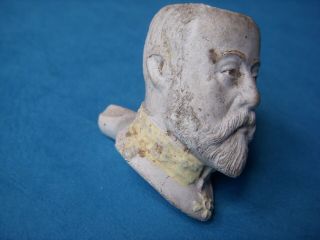 ANTIQUE CLAY TOBACCO PIPE,  KING EDWARD VII IMAGE. 3