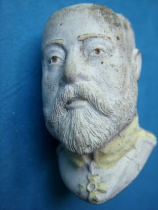 ANTIQUE CLAY TOBACCO PIPE,  KING EDWARD VII IMAGE. 4