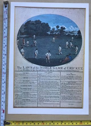 Antique Vintage Cricket Match Print: 