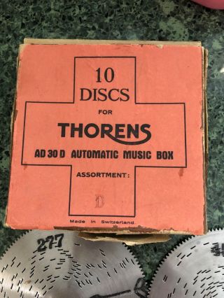 10 Thorens Swiss AD30 Music Box Discs Classical Songs 2