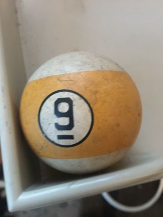 Antique Vintage 9 Pool Billiard Ball Early 1900 
