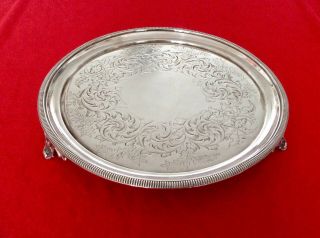 Hawksworth Eyre & Co 19th Century Silver Plated Footed Salver C1860