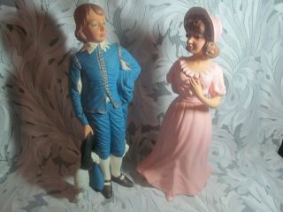 Boy Blue & Pinkie Vtg Holland Mold 17 " Hand - Painted Ceramic Statues