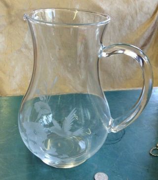 Vintage Avon Lead Crystal Pitcher (24) Hummingbird Pattern 1989 Made In France