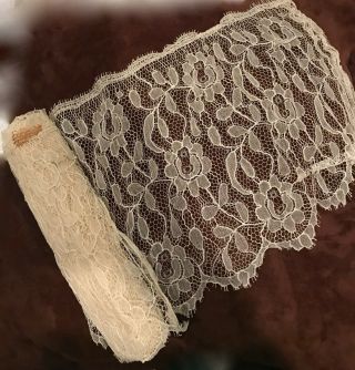 Vintage Net Lace Ivory Pattern 57 Inch Sewing Or Craft Project