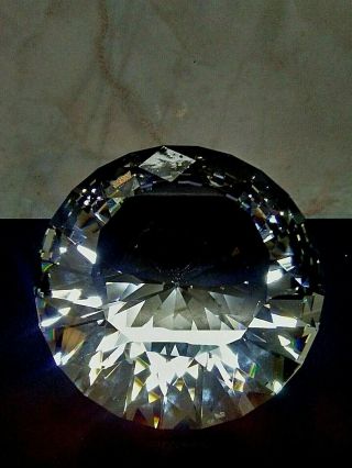 Swarovski Large " Retired " Chaton Paperweight With Box,  7433 Nr 080 000