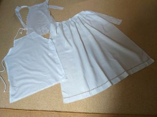 3 Vintage White Aprons (2 Spotted Maid 