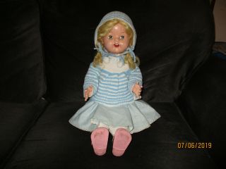Vintage 50s Blonde Walker Doll 22 " Tall - Pretty Face - Sleep Eyes