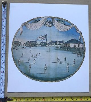 Antique Vintage Cricket Match Print: Grand Jubilee Match 1837 Lords: Reprint