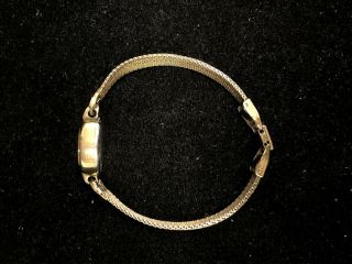 Vintage Ladies Elgin 17 Jewels Mesh Band Gold Tone Mechanical Watch 5