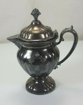 Antique Knickerbocker Silver Co Silverplate Footed Syrup Pitcher Creamer