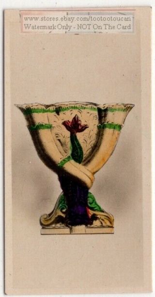 Antique Holland Horn Of Abundance Flower Vase Pottery Ceramic 1920s Trade Card