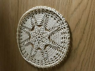 Vintage Ecru Cotton Lace Crochet Doily / Mat