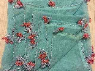 Revise Turkish Scarf Armenian Handmade Silk Crochet Lace Trim & Edging Code.  20