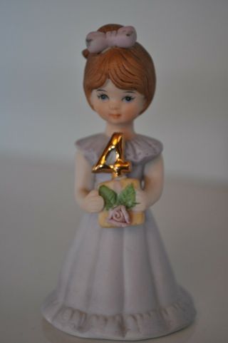 Enesco Growing Up / Birthday Girls Age 4 With Rose Brunette
