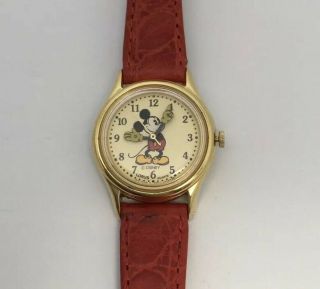 Vintage Lorus Disney Mickey Mouse Quartz Watch V515 - 6080 A1 Gold Tone