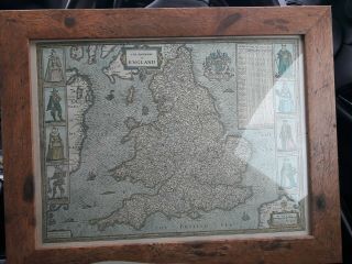 The Kingdom Of England Old Map Framed