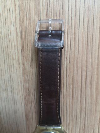 Vintage Swatch Watch With Leather Strap 2