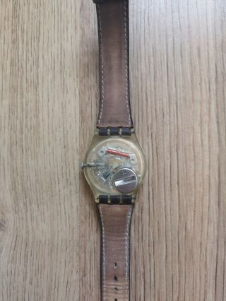 Vintage Swatch Watch With Leather Strap 4