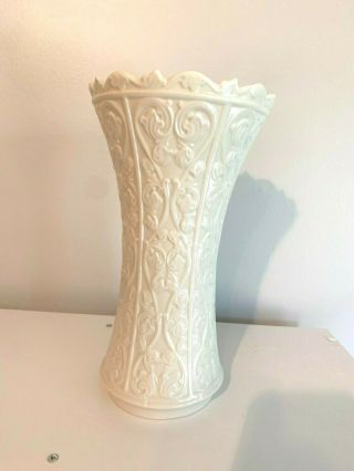Vintage Lenox Wentworth Embossed Ivory Vase,  11 " H