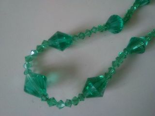 Antique / Vintage Uranium Glass Bead Necklace 17 " Long