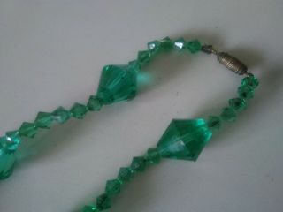 Antique / Vintage Uranium Glass Bead Necklace 17 