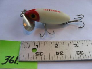 361) Fred Arbogast Jitterbug Fishing Lure.  3 " Body.  Red & White.