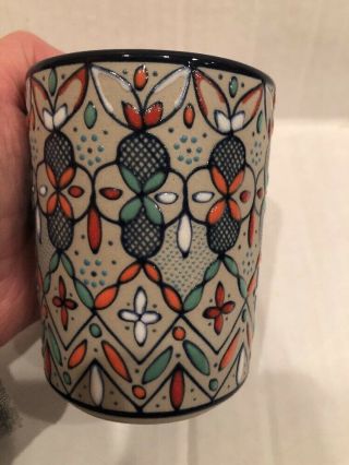 Javier Servin Mexico Hand Painted Mug/cup No Handle