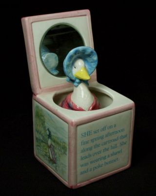 Vintage Schmid Beatrix Potter The Tale Of Jemima Puddle - Duck Music Box