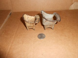 Antique Cast Iron Arcade Doll House Furniture Baby Chairs 2 Sizes