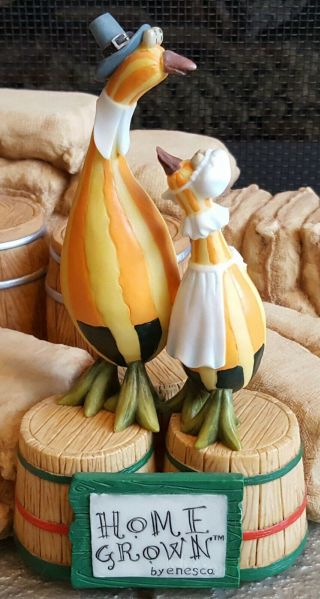 Home Grown Squash Geese Pilgrims Collectible Figurine By Enesco 4017530