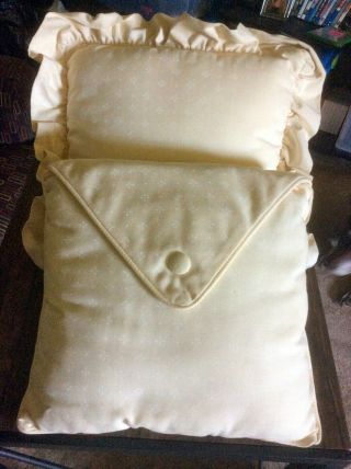 Longaberger Natural W/ White Motif Fabric Accent Pillows (set Of 2)