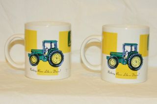 2 John Deere Coffee Mugs Set of 2 John Deere Tractor Coffee Cups by Gibson 2