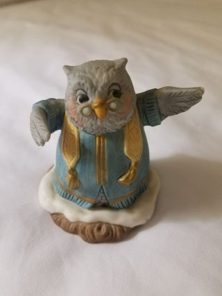 Vintage Fitz & Floyd Holiday Hamlet Ceramic Owl Figure “the Parson” 1993