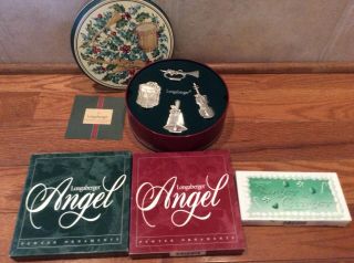 Longaberger Sounds Of The Season Pewter Ornaments Angel Roger Ginger Christmas