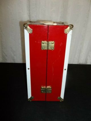 Vintage metal red doll trunk from the 60 ' s 2