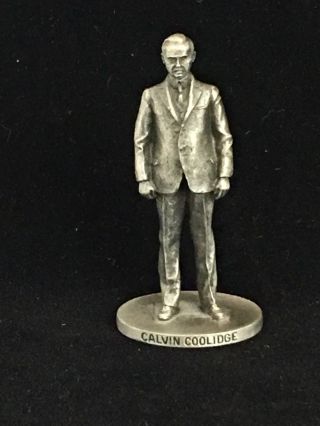 Vtg 80s Danbury Calvin Coolidge Pewter Statue Figurine - David A.  Larocca