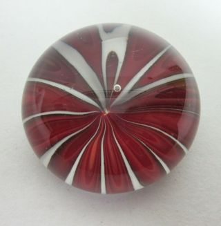 Antique Red And White Glass Paperweight