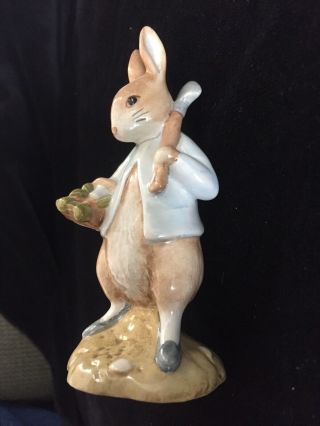Beatrix Potter Figurine Peter Rabbit Gardening Royal Doulton c 1997 2