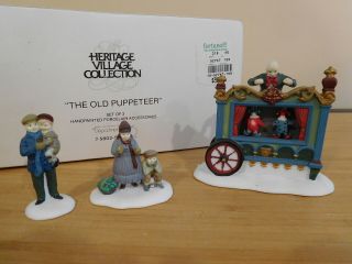 Dept 56 Dickens Village - The Old Puppeteer - 3 Pc Set