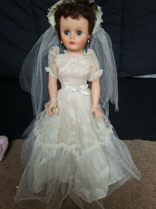 Vintage 24 " Bride Fashion Doll Marked A On Lower Back