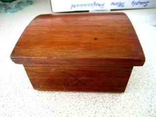 Lovely Vintage Small Wooden Box,  12 X 10 Cm,  Depth 7 Cm