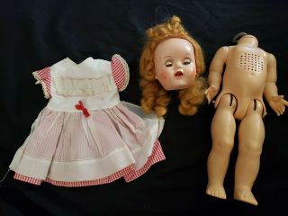 Vintage Saucy Walker Doll Ideal Company 16 " 1950’s W16 Crier