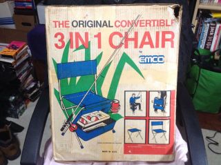 " Convertible 3 In 1 Chair " New/unopened Vintage " Fishing Chair " Emco.