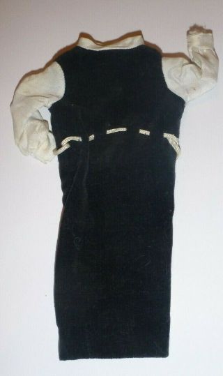 Vintage Tressy Doll Black Velvet White Sleeved Dress Tag 1960 